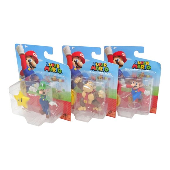 Super Mario Donkey Kong Bananas Luigi Super Star Mario Coin Figures Toy Lot NEW - Picture 4 of 16